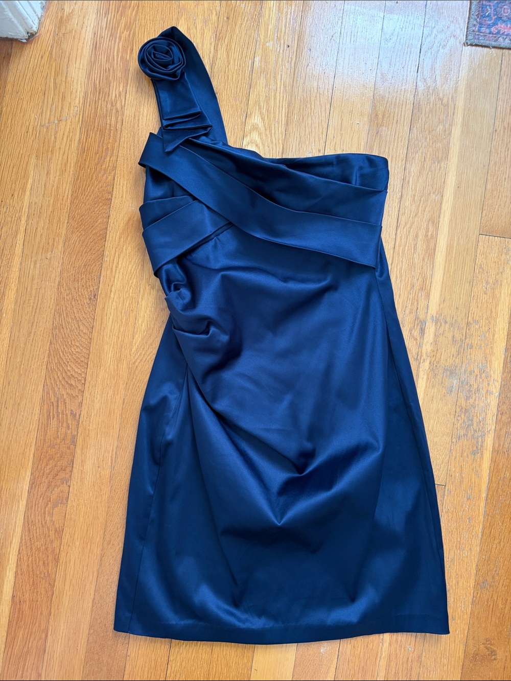 As U Wish One Shouldered Formal Satin Bodycon Minidress Cocktail Dress Size 7